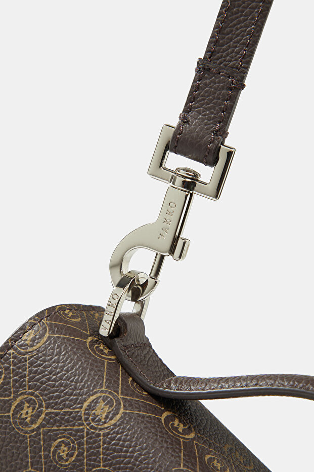 KAHVE MONOGRAM DERİ ÇANTA - 5