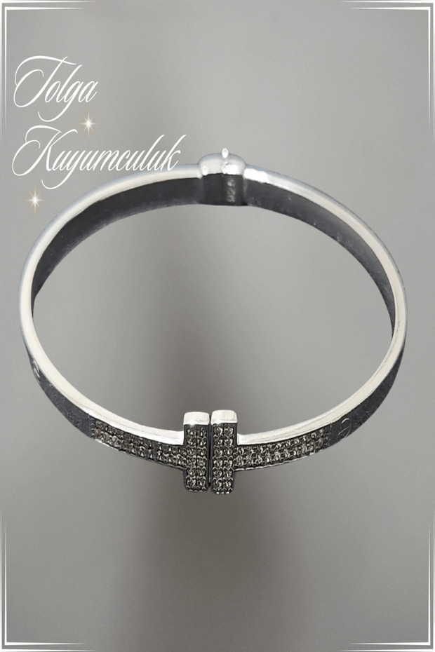 Gumus T Model Kelepçe Bilezik - 3