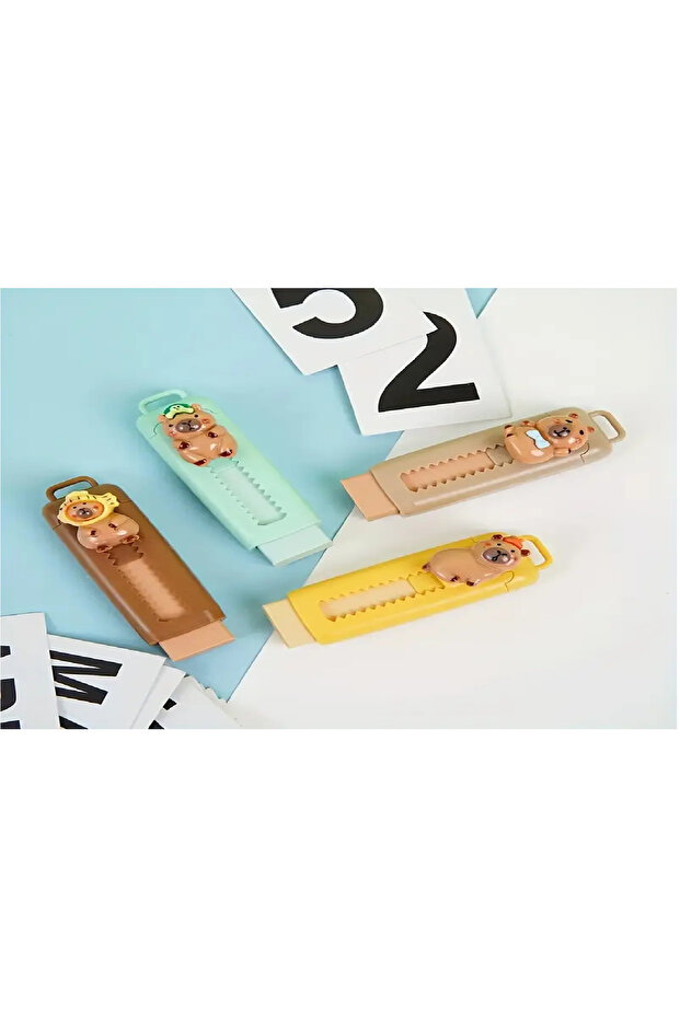 One Piece Capybara Extendable Push Pull Girl Boy Child Teenager School Lesson Eraser (Random Color)