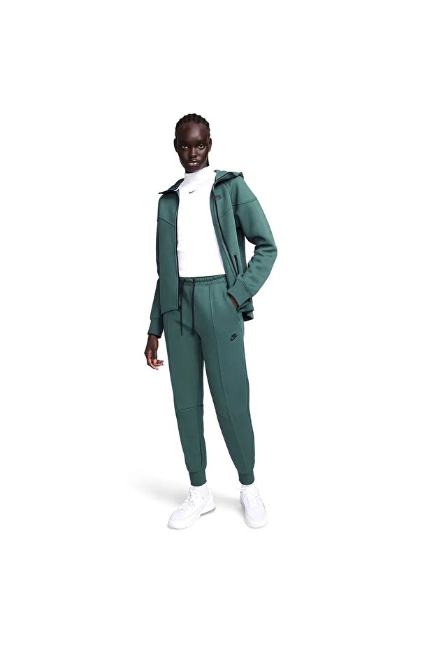 Odzież sportowa Tech Fleece Standard Fit Mid Rise Jogger Damskie spodnie dresowe ciemnozielone - 1