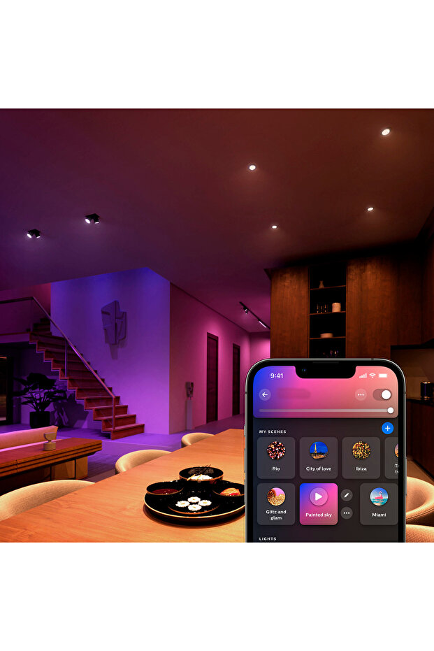 HueWCA 4.2W GU10 Renkli Spot Akıllı Ampul 3'lü Başlangıç Seti (Kumandalı) - 6