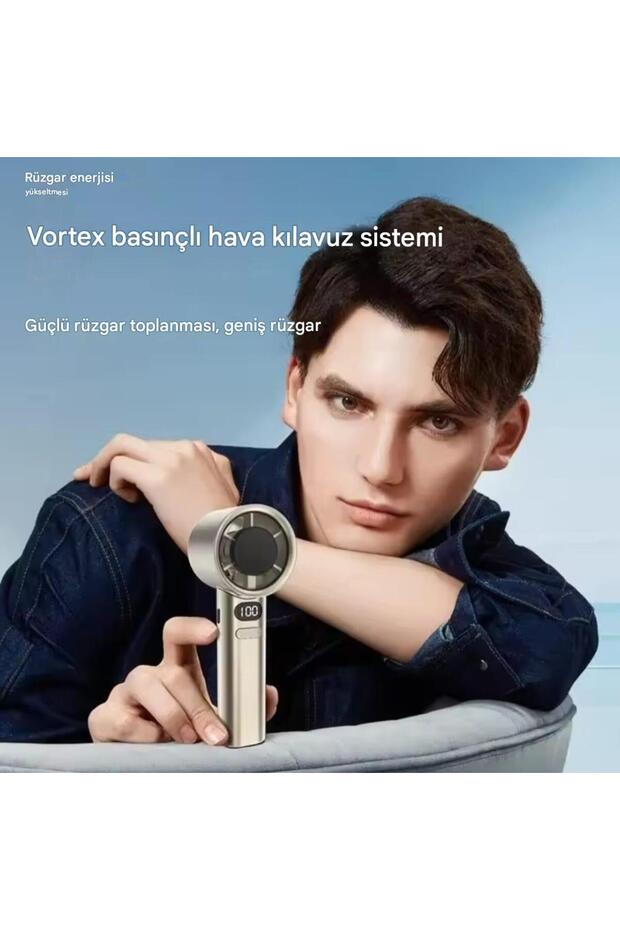 Hız ve Şarj Göstergeli, 120 Hız Ayarlı El Tipi Fan, Taşınabilir Mini Vantilatör, Şarjlı Soğutucu - 6
