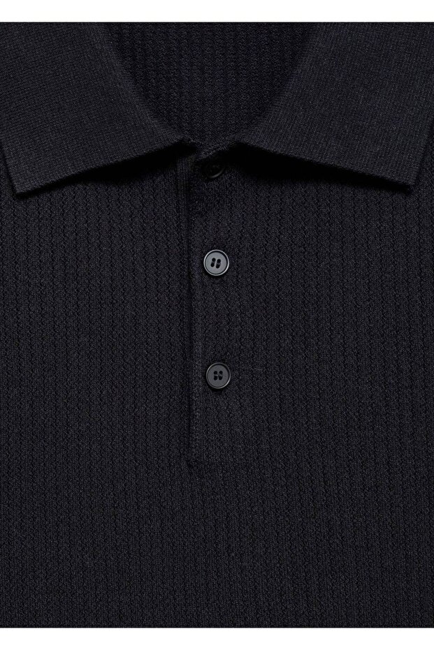 Fitilli örgü polo gömlek - 8