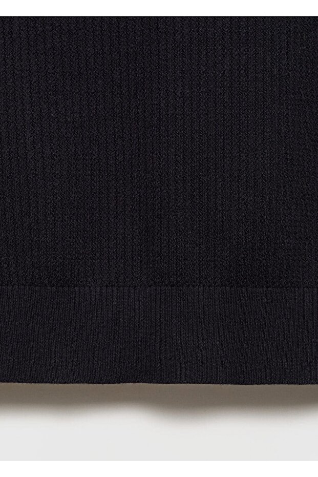 Fitilli örgü polo gömlek - 6