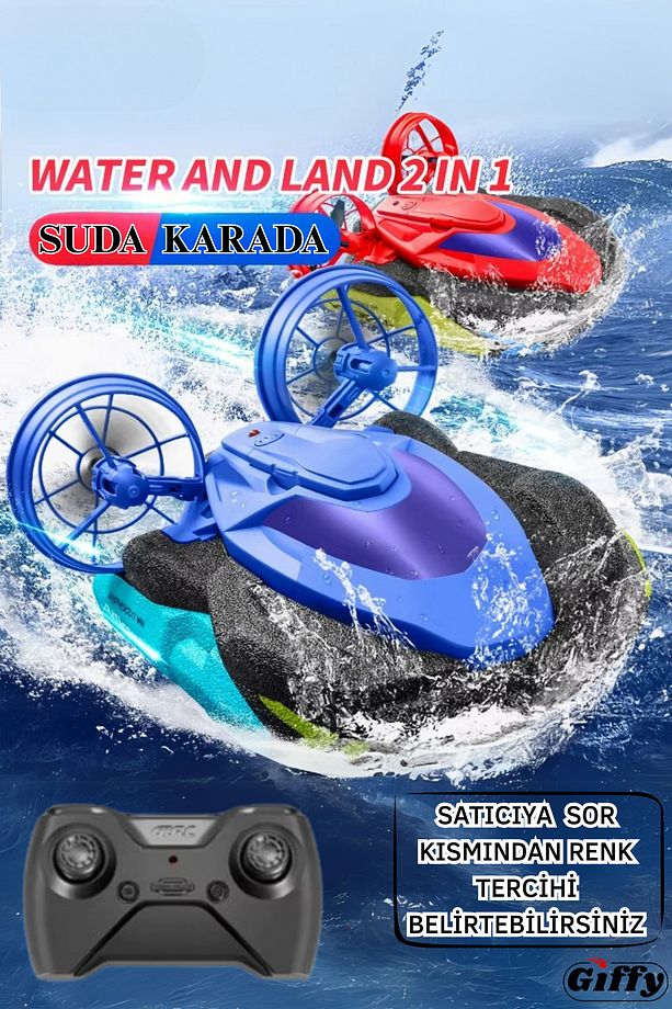 Oyuncak Uzaktan Kumandalı Şarjlı Suda ve Karada Giden Bot Tekne Alligator - 1
