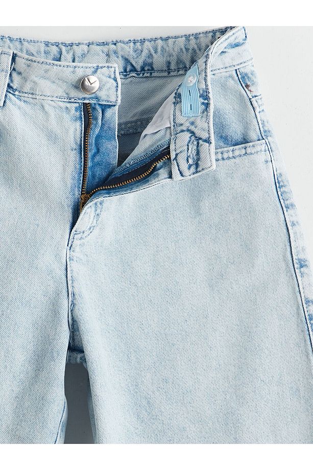 Beli Ayarlanabilir Lastikli Kız Çocuk Jean Şort - 3