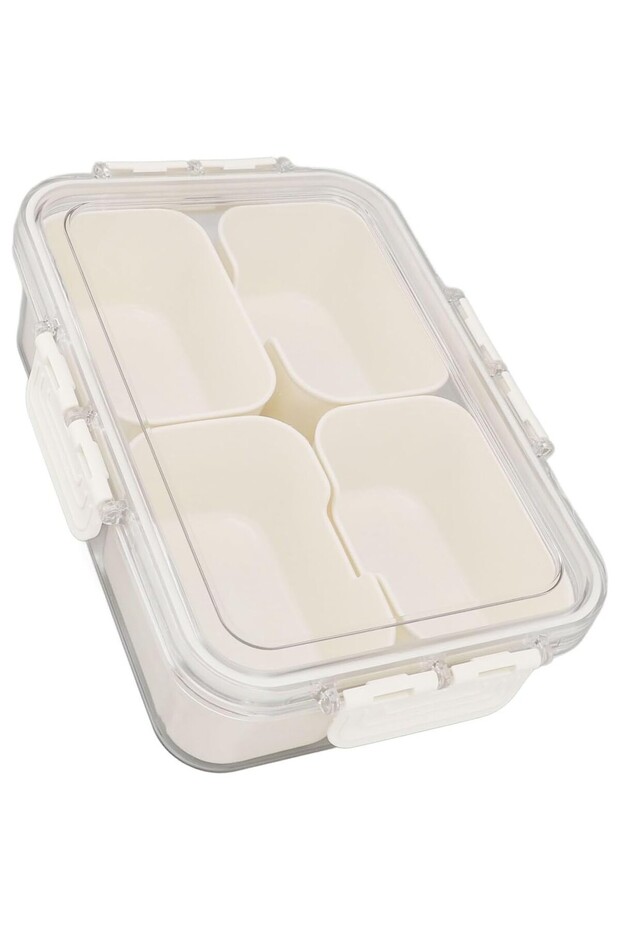 Multifunctional Food Box Flippy, for Spices, Snacks, Airtight Closure, with Lid and Handle, 4 Compar - 1