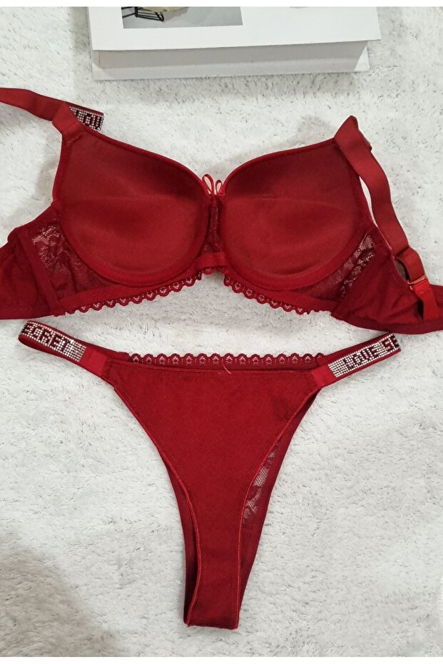 Stoned Micro Padded Bra Set - 3