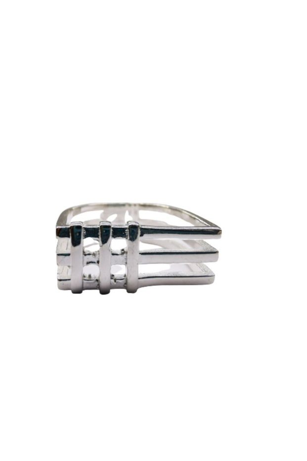 Silver Ring 925 Square M 53