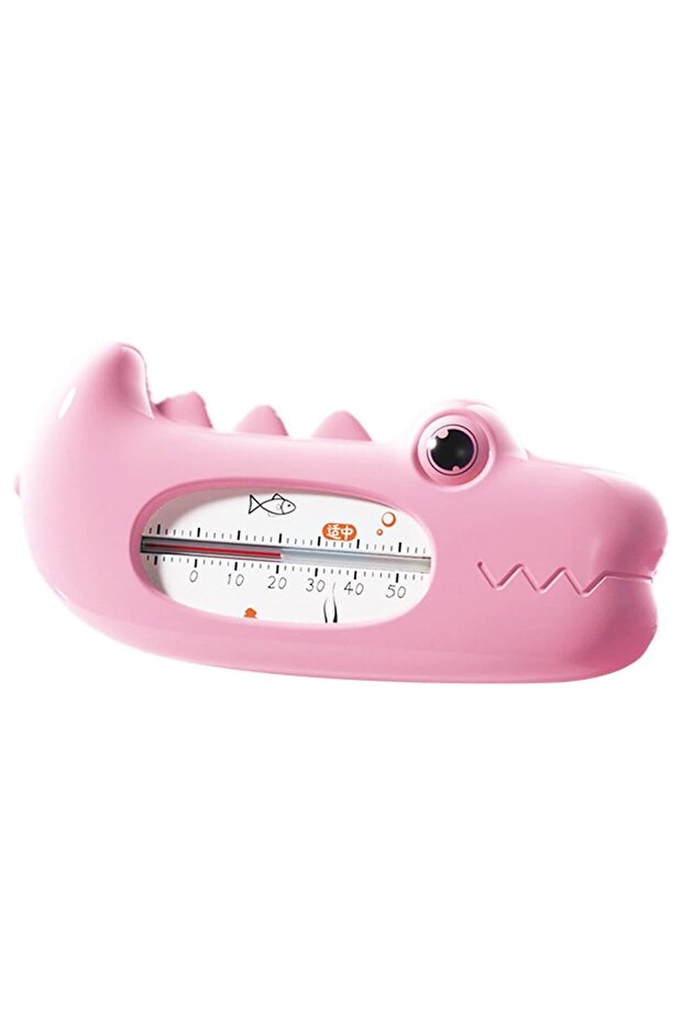 Bath Thermometer, Floating, Waterproof, Multifunctional, Crocodile Model, Pink - 1