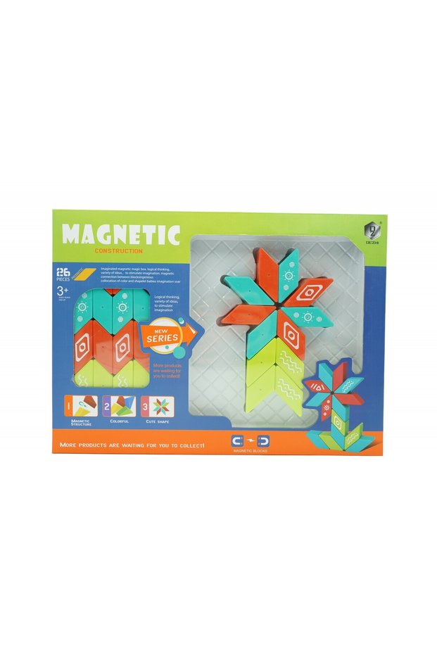 Set de construcție magnetic, 26 de piese, multicolor