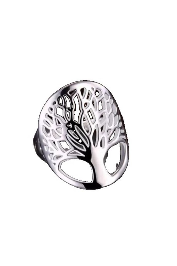 925 Silver Tree Ring, Size 54