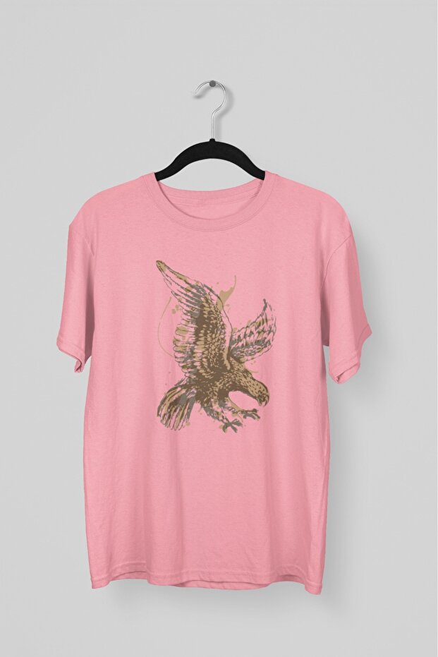 Men/Women -Eagle- Transfer Printed Round Neck Short Sleeve T-Shirt
