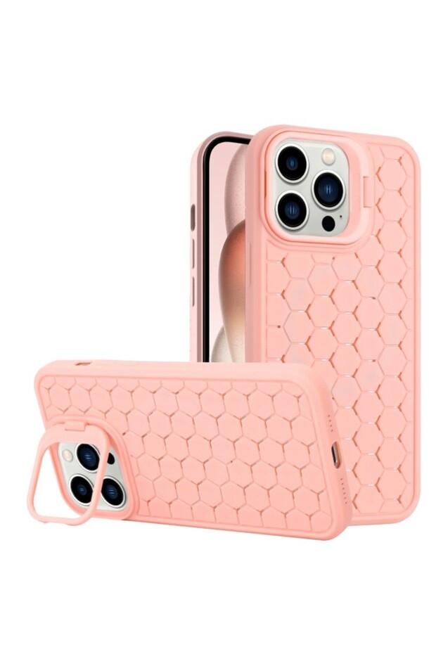 TPU Protective Case for Apple iPhone 14 — 3D Cube, Ring Camera Protector, Pink - 1