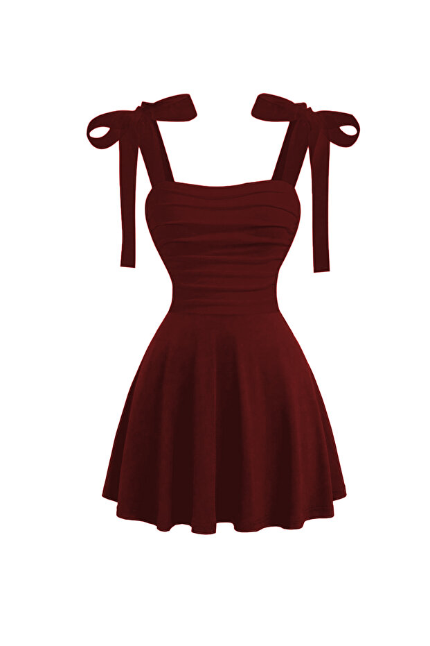 Tie-Detail Bow-Strap Dress 7081