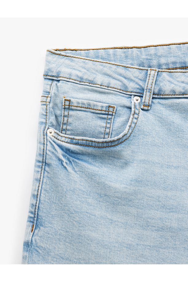 Oversize Kot Şort Bermuda Cep Detaylı Pamuklu - 7