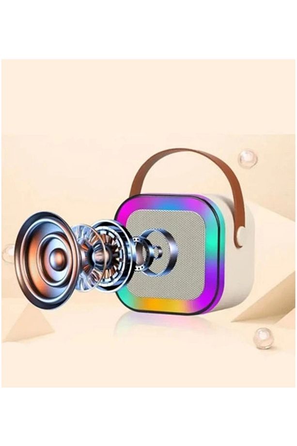 Karaoke Kablosuz Hoparlör Mikrofonlu Rgb Işıklı Bluetooth Speaker Tf Kart/usb Be - Maxora2281-5 - 3