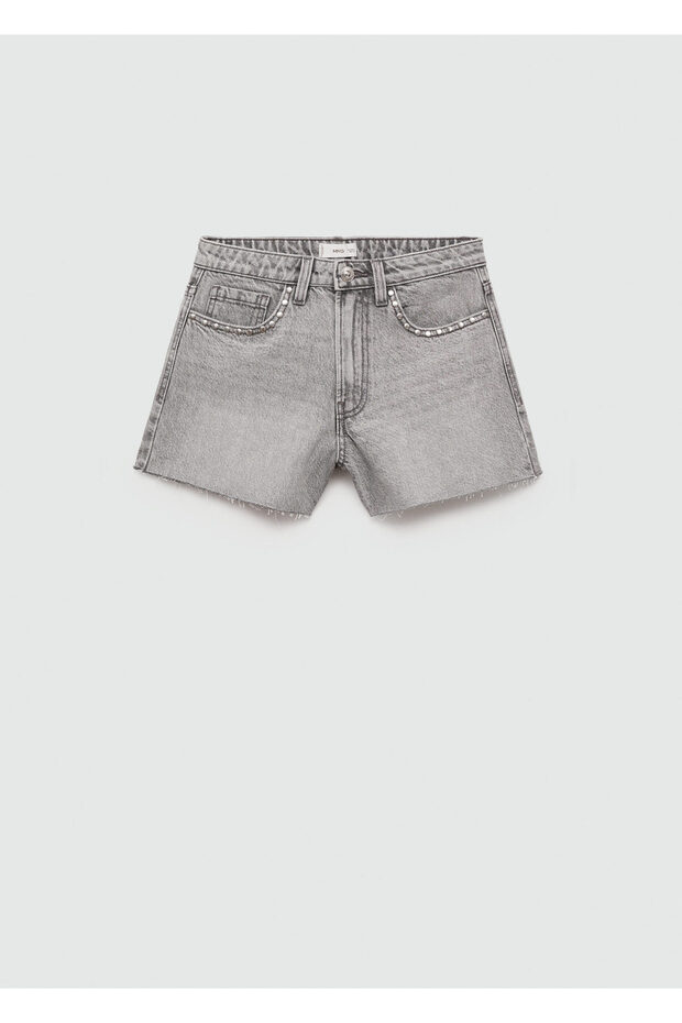 Açık Gri Denim Kız Çocuk Şort & Bermuda 77080615 - 1