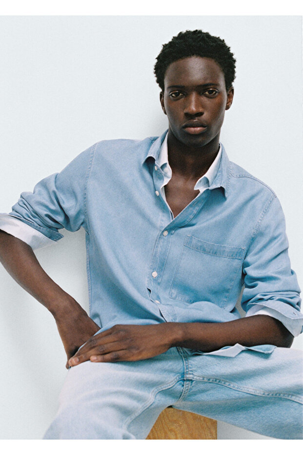 Blaues Herrenhemd 77080590 - 3