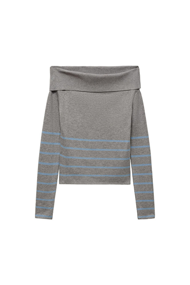 Grauer Mädchenpullover 77054041 - 8