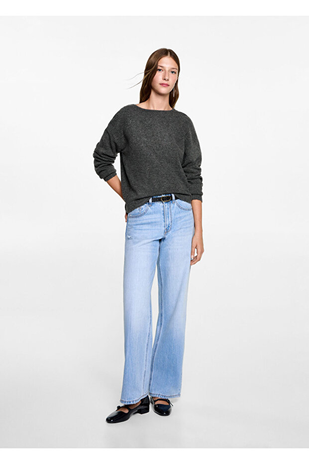 Grauer Mädchenpullover 77054782 - 9