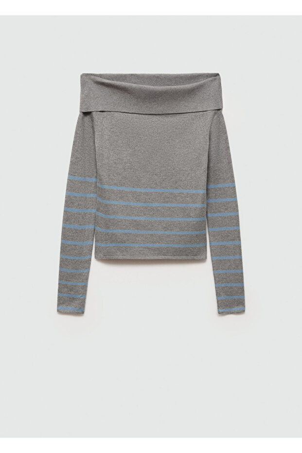 Grauer Mädchenpullover 77054041 - 3