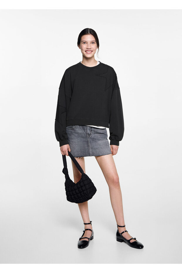Anthrazitfarbenes Mädchen-Sweatshirt 77074046 - 1