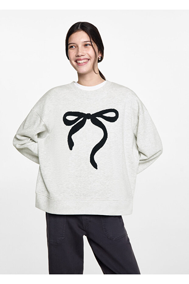 Hellgraues Mädchen-Sweatshirt 77034784 - 4