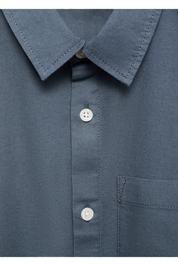 Erkek Çocuk Mavi Gömlek - 8