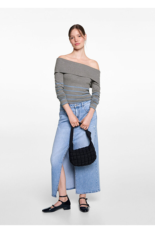 Grauer Mädchenpullover 77054041 - 1