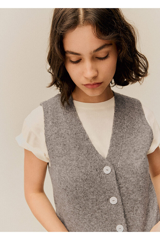Graue Mädchenweste 77094781 - 5