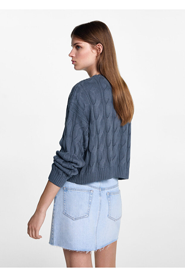 Blauer Mädchenpullover 77052933 - 3