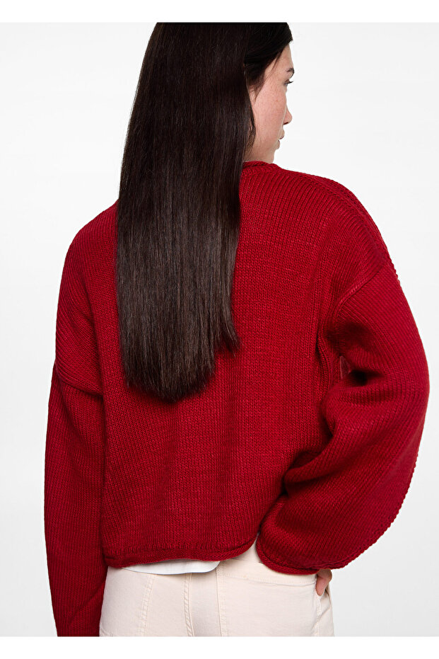 Roter Mädchenpullover 77055983 - 4