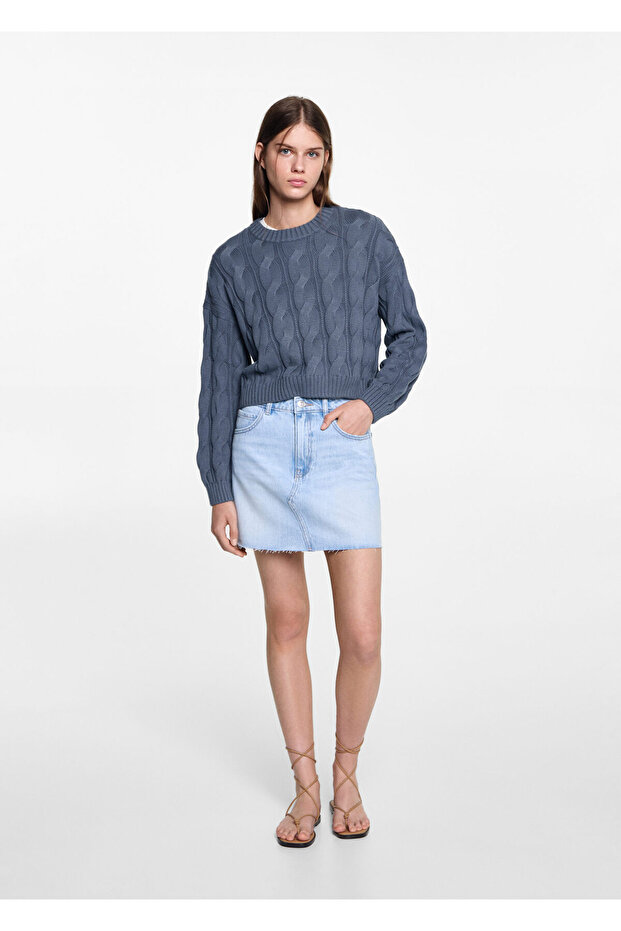 Blauer Mädchenpullover 77052933 - 1
