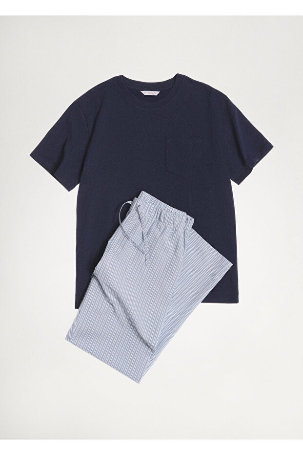 Boy's Navy Blue Pajama Set - 10