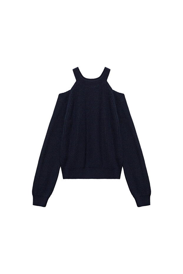 Marineblauer Mädchenpullover 77023291 - 6