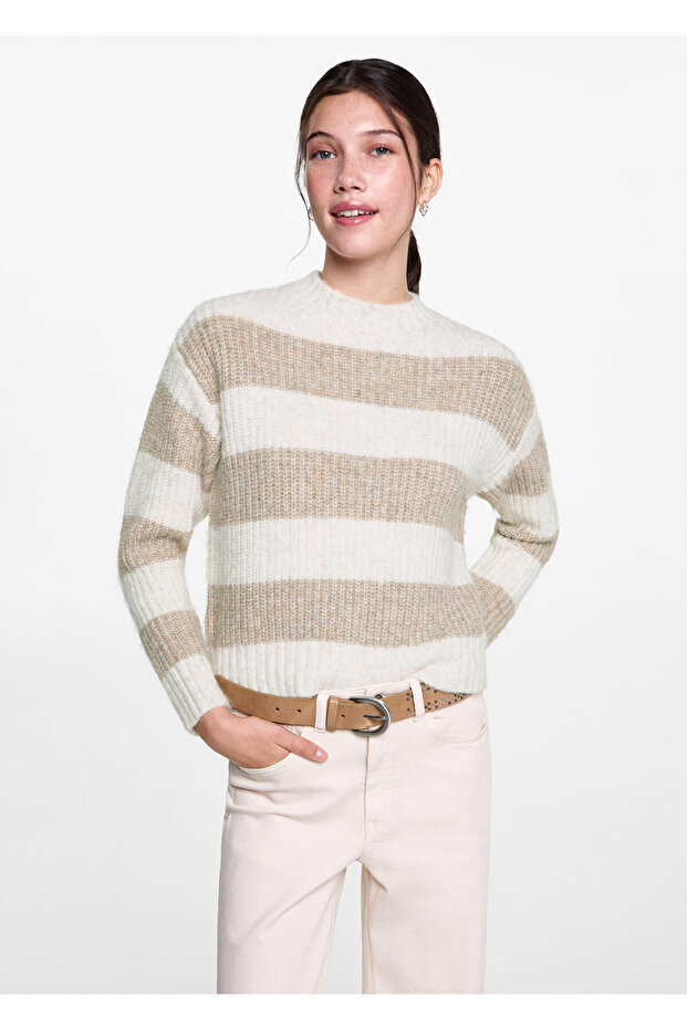 Beigefarbener Mädchenpullover 77066744 - 2