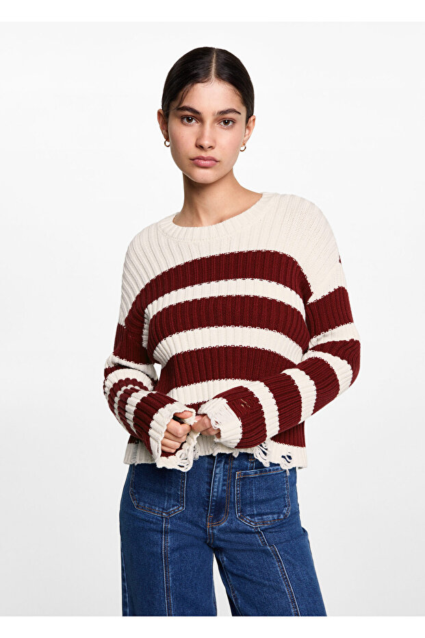 Dunkelroter Mädchenpullover 77076736 - 1