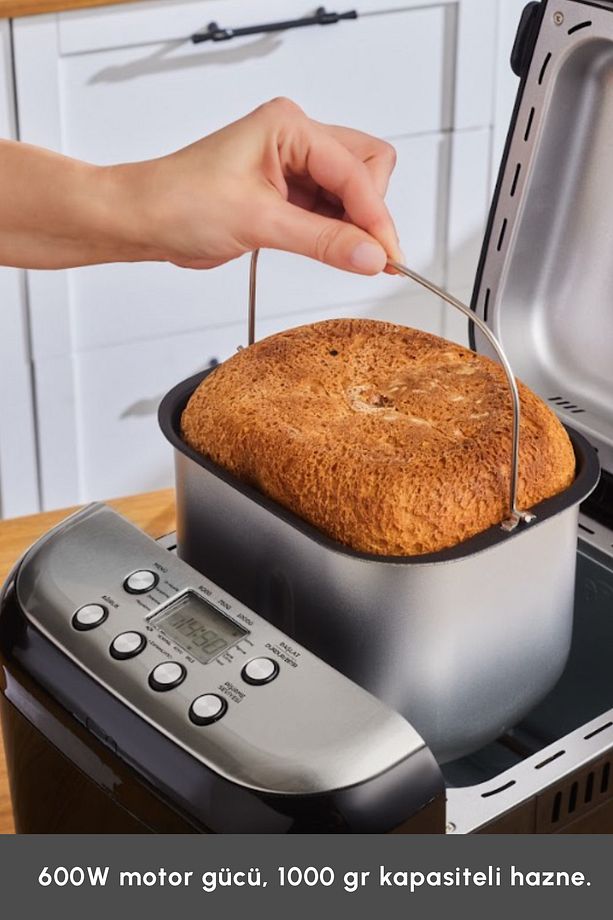 Bake Compact 19 in 1 Çok Fonksiyonlu Reçel, Yoğurt, Hamur Yoğurma ve Ekmek Yapma Makinesi Siyah - 7