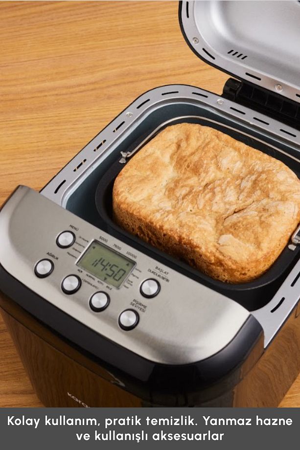 Bake Compact 19 in 1 Çok Fonksiyonlu Reçel, Yoğurt, Hamur Yoğurma ve Ekmek Yapma Makinesi Siyah - 10