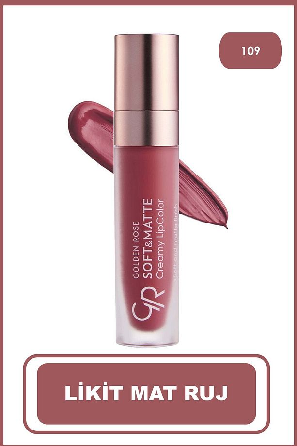 Soft&Matte Creamy Lipcolor 109 Jojoba ve Avokado Yağlı Yumuşak Mat Likit Ruj 5,5 ml - 1