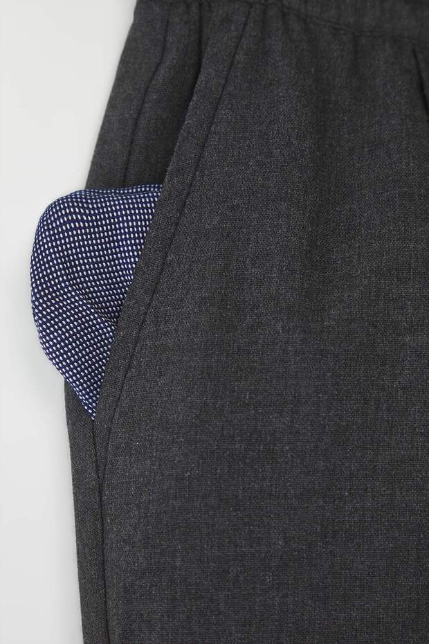 Antrasit Wide Leg Bol Kumaş Baggy Pantolon TMNSS23PL00039 - 9