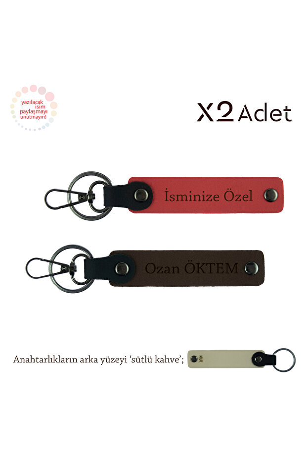 2-Piece Keychain Gift Set with Name Written, Pomegranate Flower-K Coffee-S Coffee, Anniversary Surprise for Lover