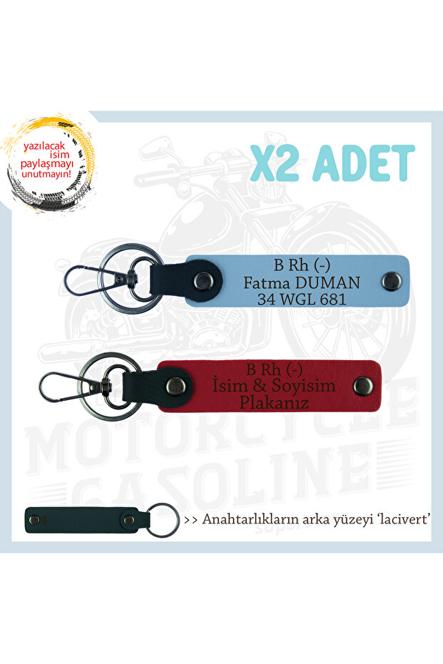 B Rh (-) Blood Group Written X2 Keychain Gift, Red-K Coffee-Lacquer, Special Name Plate for Speed Lovers