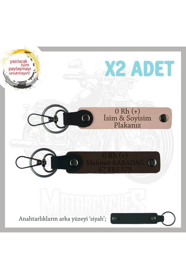 Name Plate and 0+ Blood Group Gift Set of 2 Keychains, Yavruağzı-K Coffee-Syh, Special for Speed Lovers