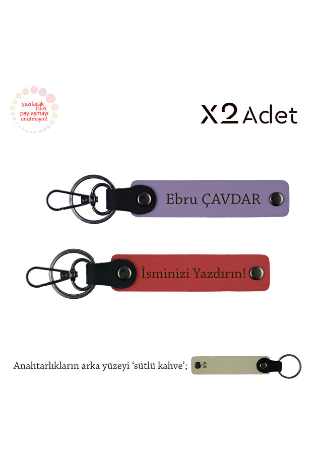 Personal 2-Piece Keychain with First Name & Last Name, Pomegranate Flower-Purple-S Coffee, February 14Th Gift for Lover