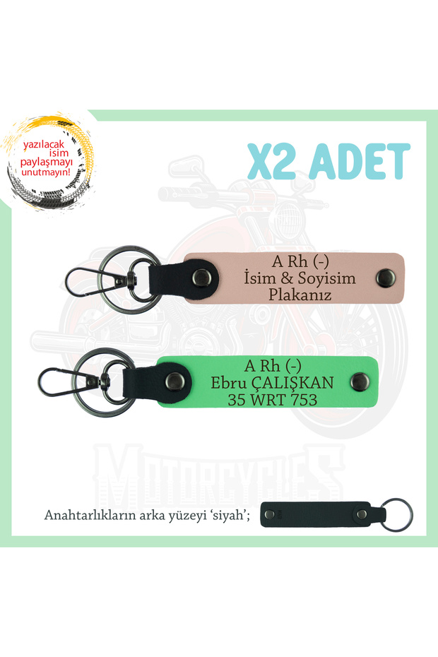 Exclusive for Asphalt Champions, Keychain with Name Plate and A- Blood Type X2, Puppy-Mouth-Blue-Syh