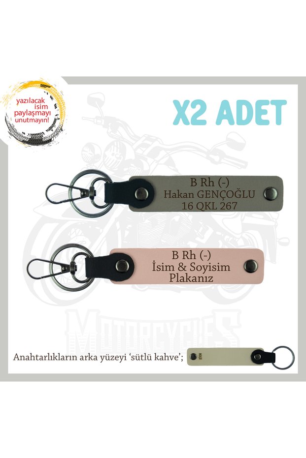 Exclusive for Master Horseman, Name Plate and B Rh (-) Blood Group Written X2 Keychain Suit, Puppy-Muffle Gray-Sk