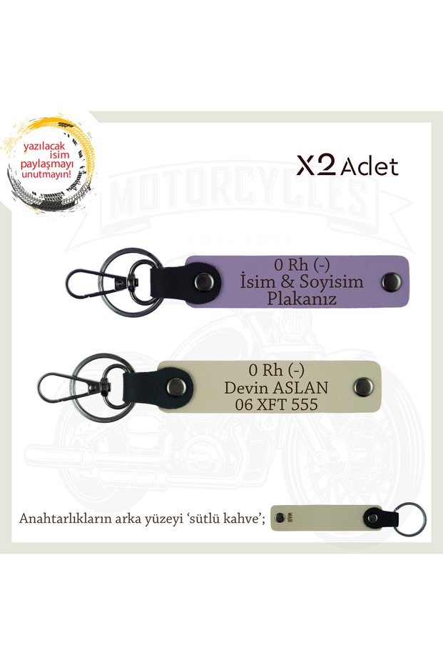 Name Plate and 0 Rh (-) Blood Group Gift X2' S Keychains, Purple-S Coffee-Sk, Custom for Biker Friends