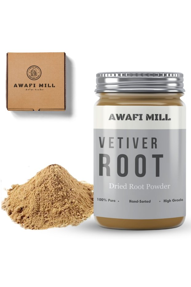 Vetiver Root Powder | Khus | Vetiveria Zizanoides - Bottle of 100 gram / 3.5 Oz